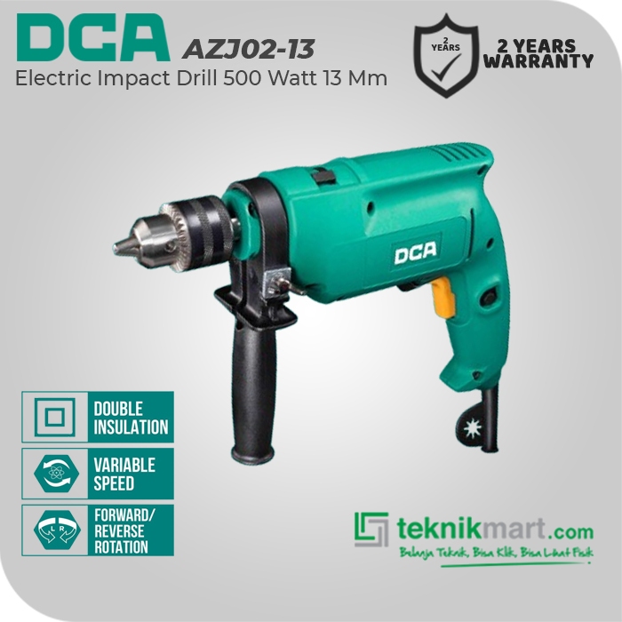 DCA Impact Drill / Bor Tangan Impact Listrik 500Watt 13Mm AZJ02-13