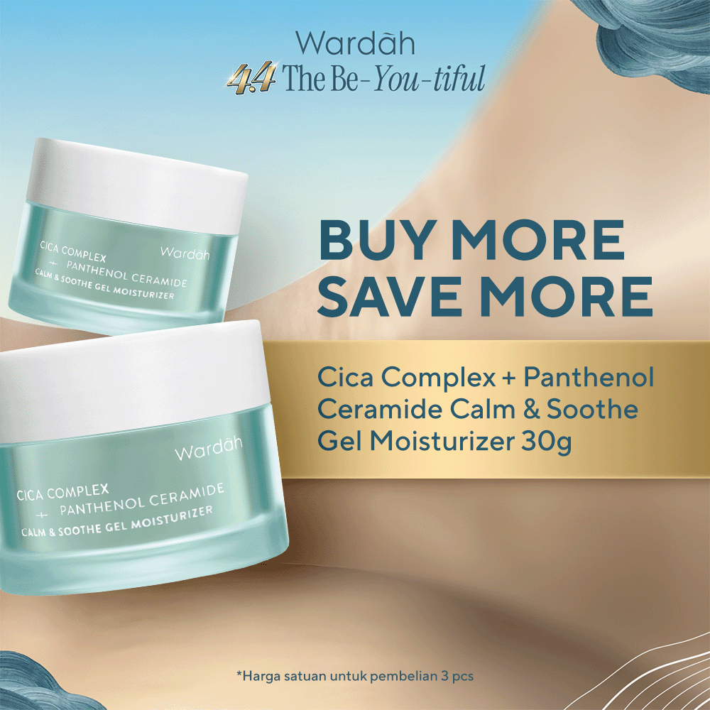 WARDAH Cica Complex + Panthenol Ceramide Calm & Soothe Gel Moisturizer 30 g - Pelembab Gel Ringan ya