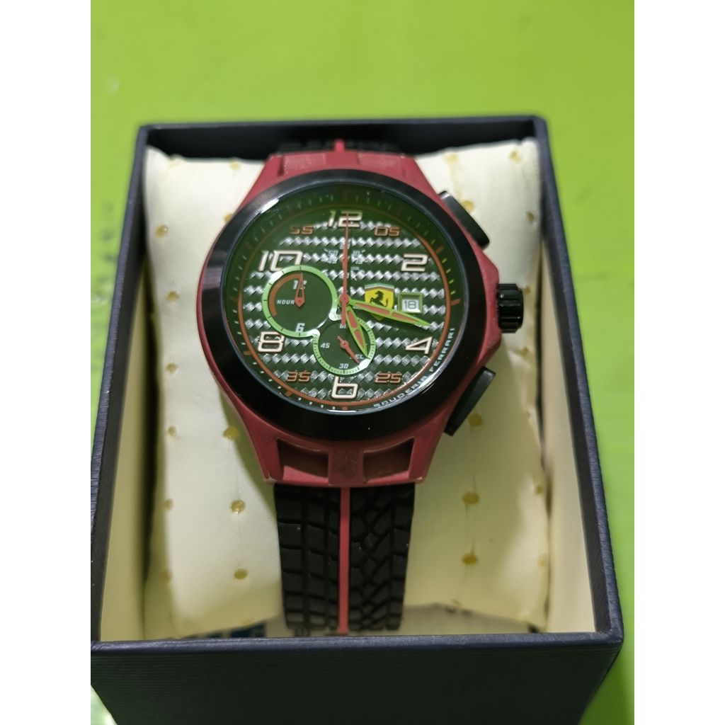 [PRELOVED] Jual Jam Tangan Pria Ferrari Men's 0830017 Lap Time Analog Display Quartz Black Watch