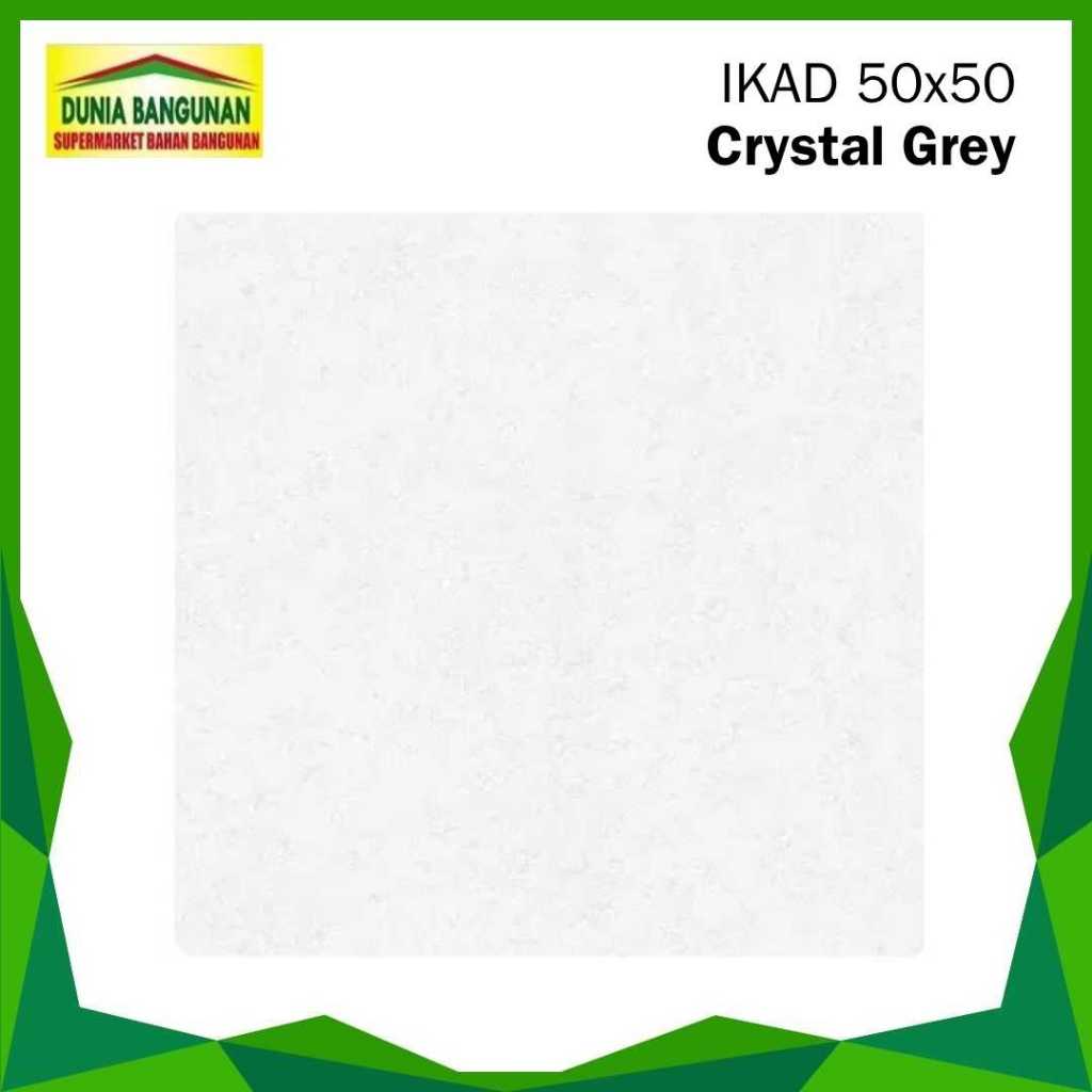 Keramik Lantai Dinding 50x50 IKAD Crystal Grey Keramik Marble Grey Glossy Licin