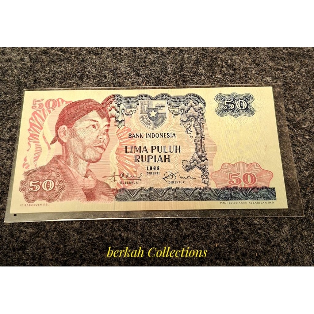 50 rupiah seri sudirman tahun 1968