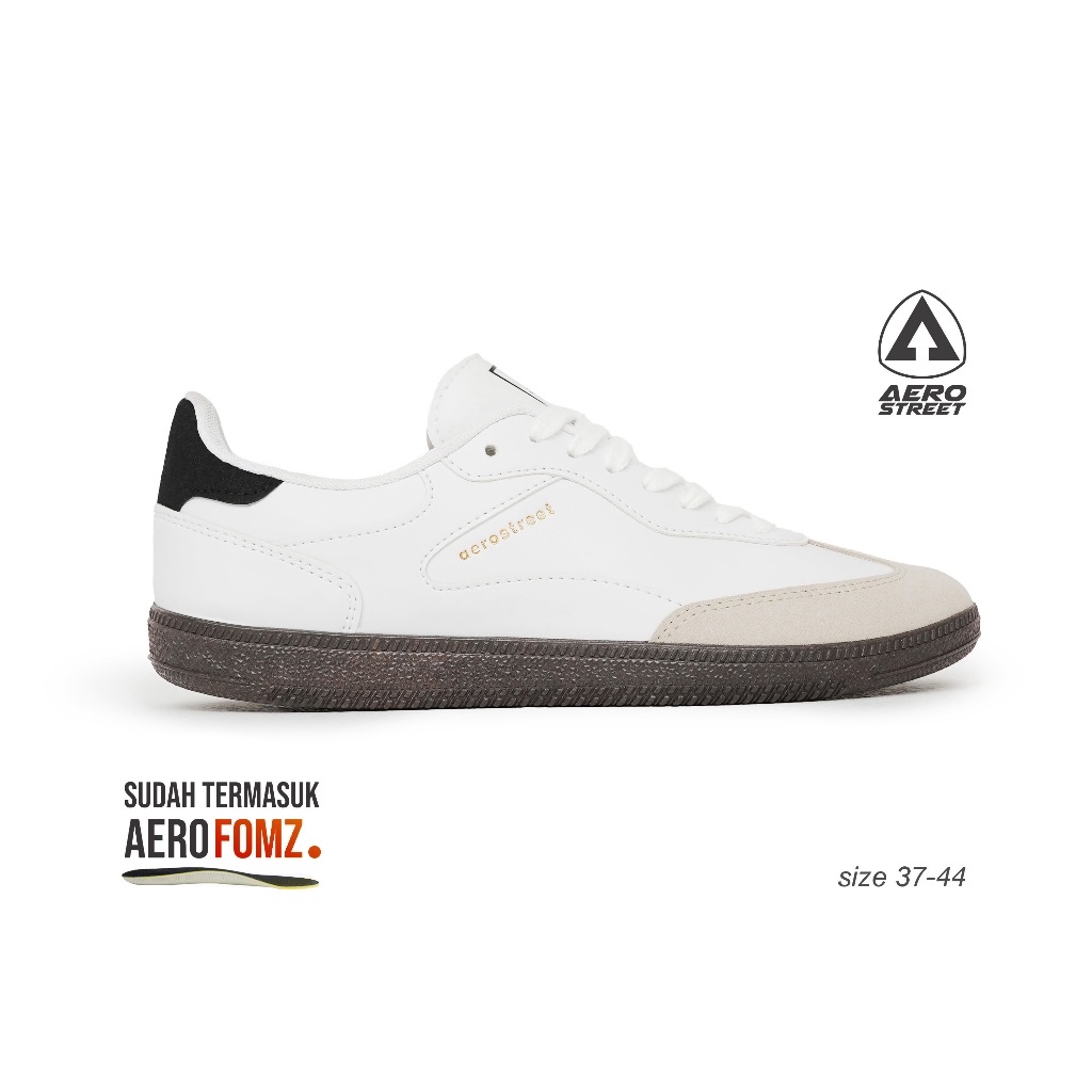 Aerostreet Ruiz Sneakers Unisex Coklat Tua/Putih/Hitam Sepatu Pria Wanita Casual Sporty Gaya Sehari 