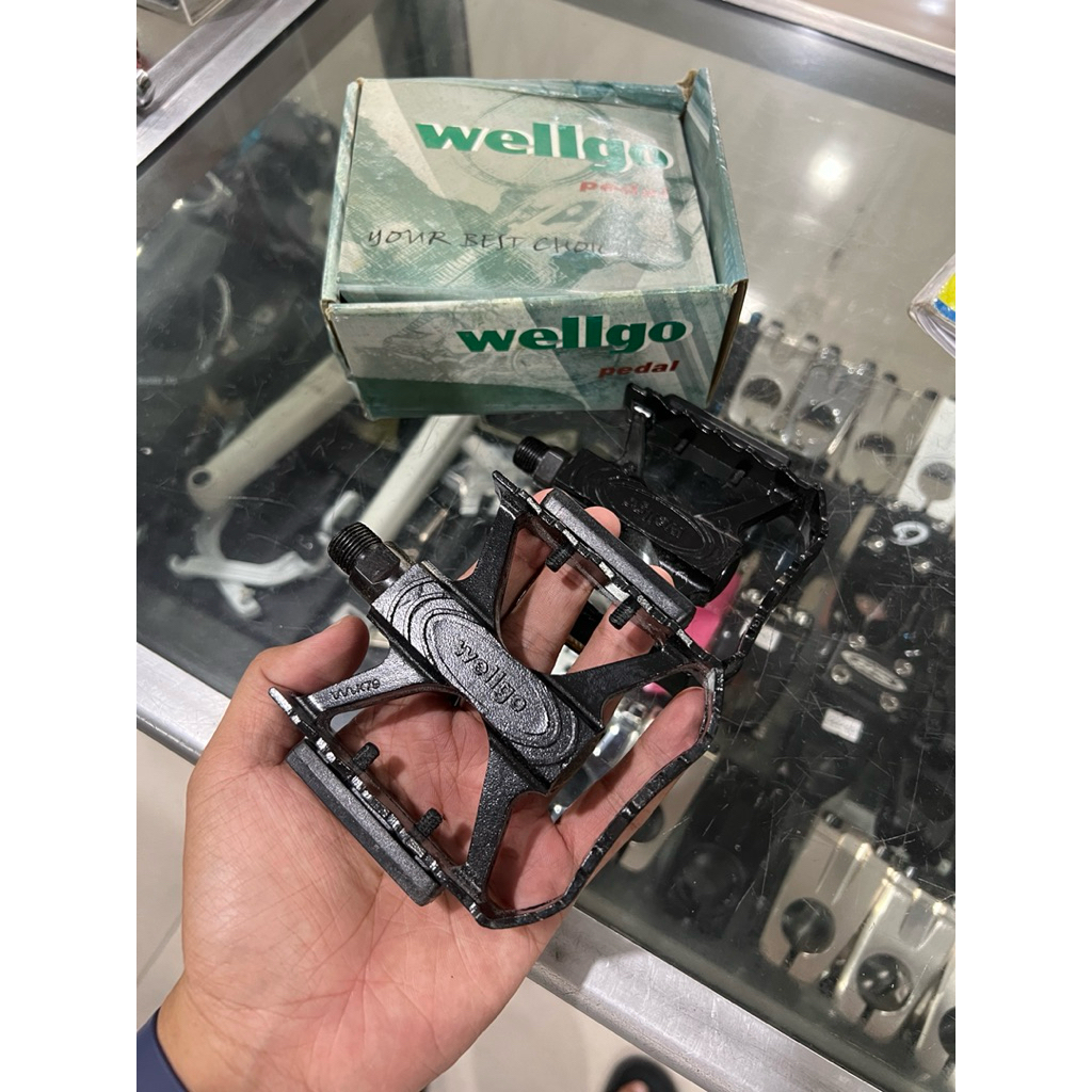 PEDAL WELLGO K79 MTB FEDERAL AS BESAR 9/16 HITAM ALLOY KOTAK KLASIK VINTAGE KALCER CAGE TRAP