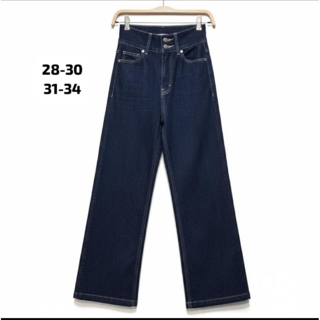 NEW CELANA WANITA KULOT GARMENT MIDWAIST/CUTBRAY 7/9 JEANSLINE BAHAN SUPER DENIM 27 SAMPAI 34
