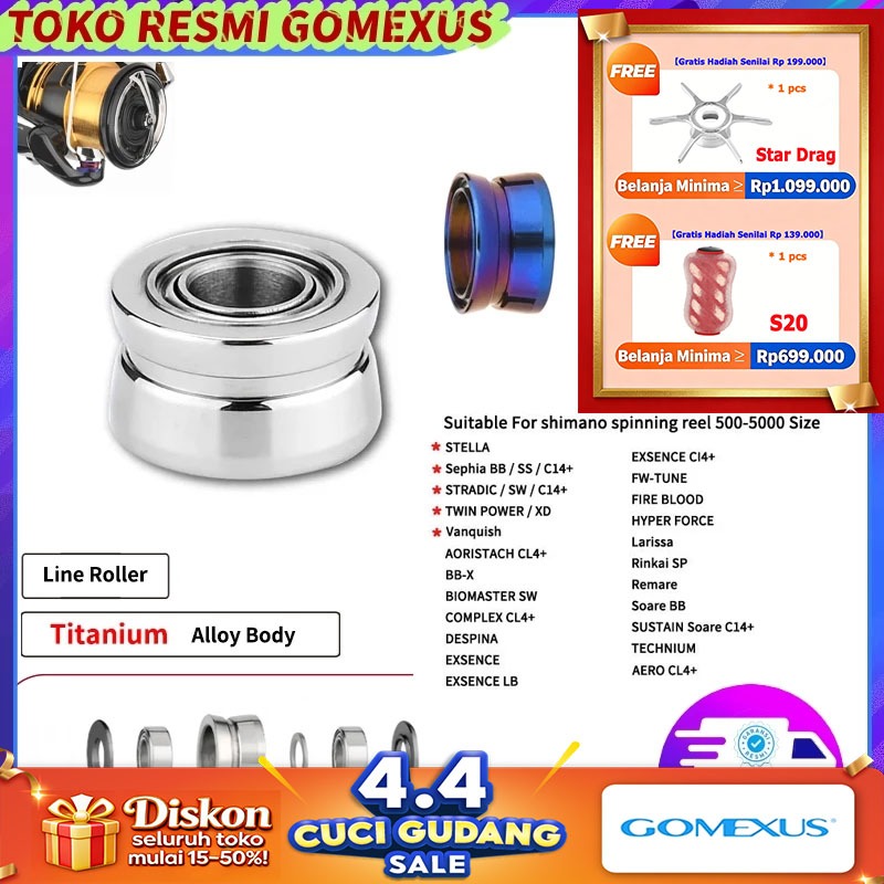 Gomexus Fishing Line Roller Titanium Ball Bearings For Shimano Stella Twin Power Stradic Daiwa Exist