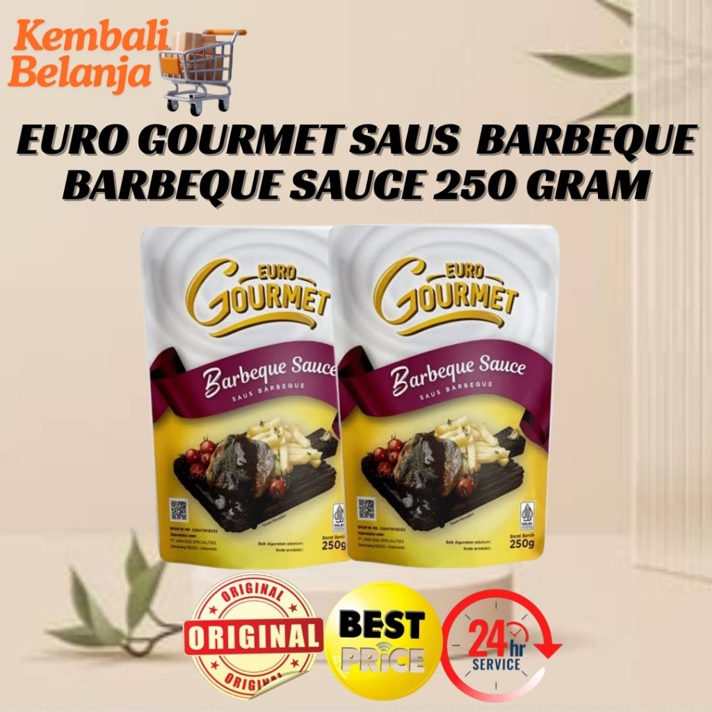 Euro Gourmet BBQ Saus  250 Gram/ Saus Barbeque Gourmet/ Barbeque Sauce/ Saus BBQ Gourmet/ BBQ Saus