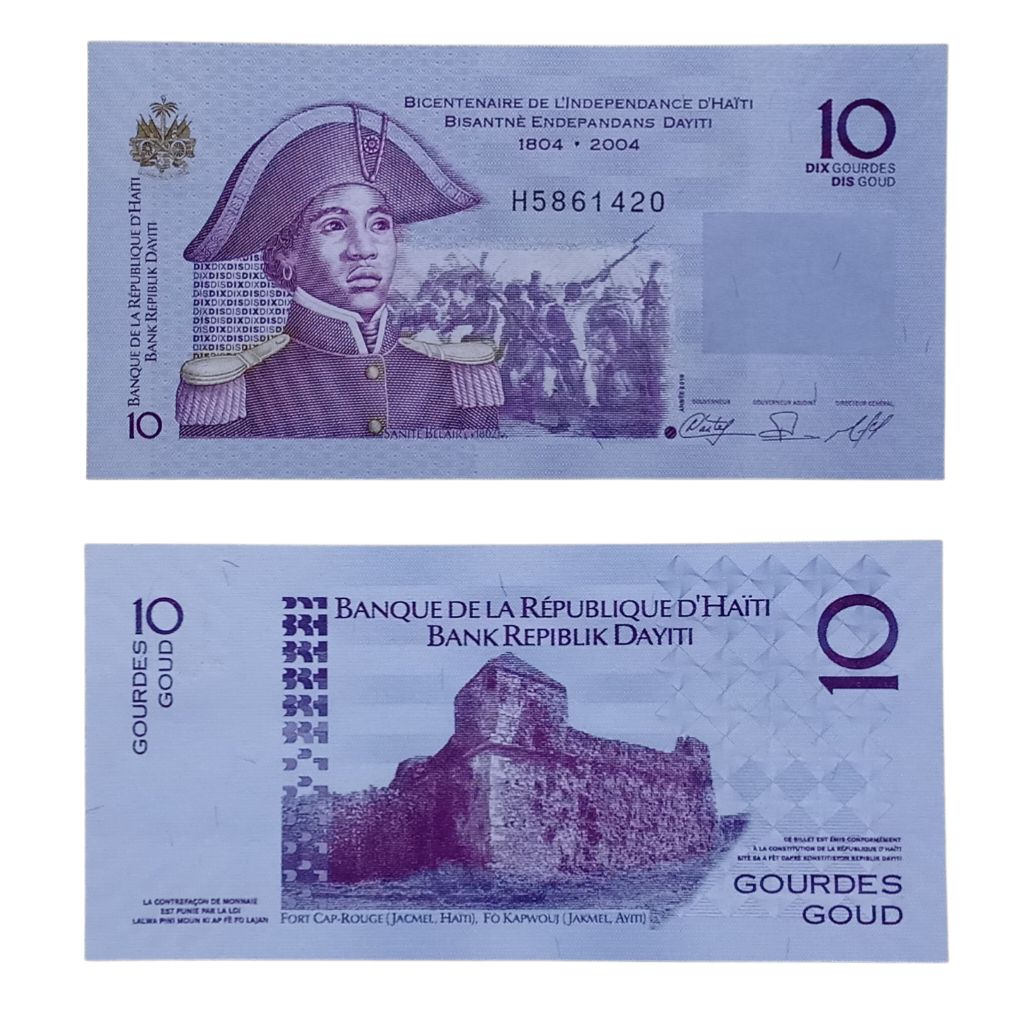 Uang Asing 10 Gourdes Peringatan 200 tahun Kemerdekaan Haiti
