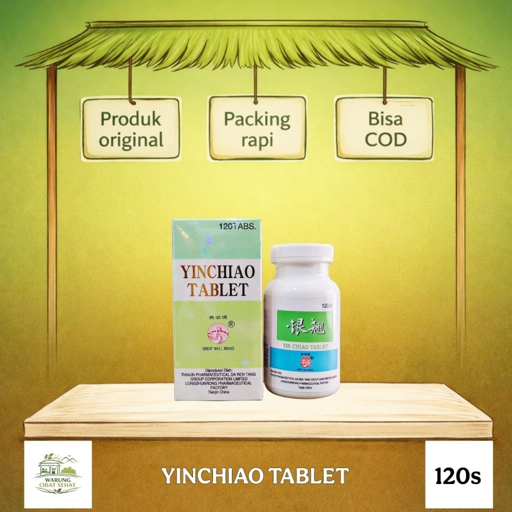 Yinchiao Tablet Obat Herbal China Untuk Flu Pilek Demam Sakit Tenggorokan Panas Dalam