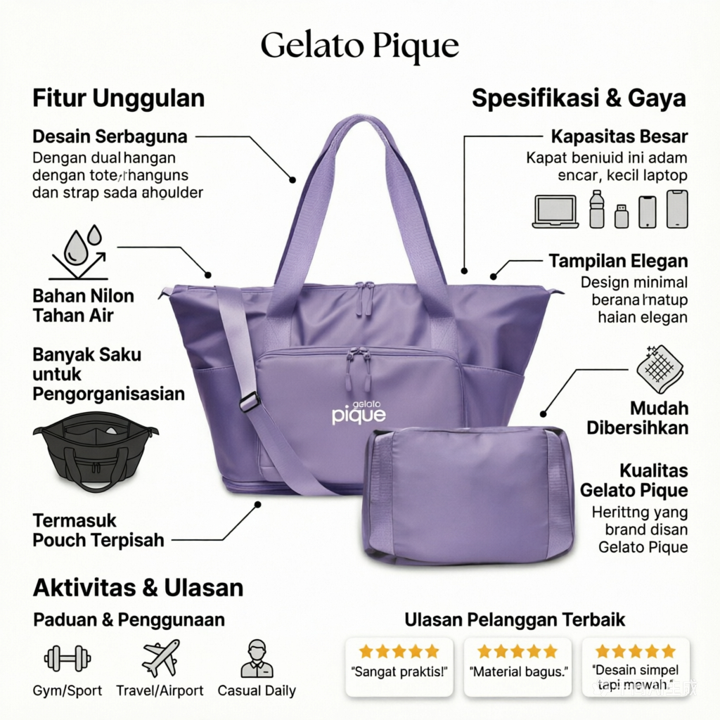 Gelato Pique Official Store Fashion Tas Selempang Wanita Tote Wanita Totebag Perempuan Tas Cewek Fas