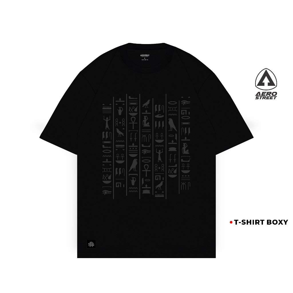 Aerostreet Relix Kaos Pria Boxy Fit Hitam T-shirt Cowok Men Casual Cotton Combed Premium Tidak Mener