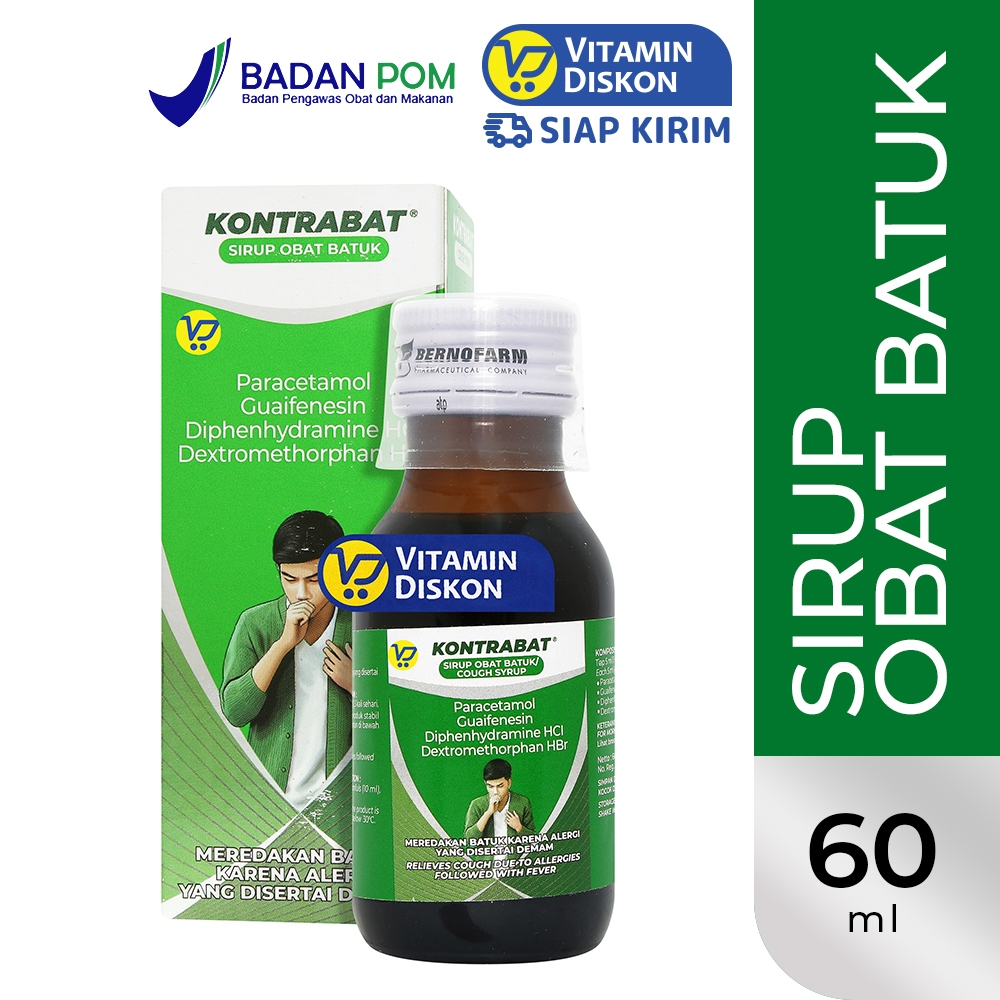 KONTRABAT 60ML | OBAT BATUK, BATUK BERDAHAK, BATUK KERING, TENGGOROKAN GATAL