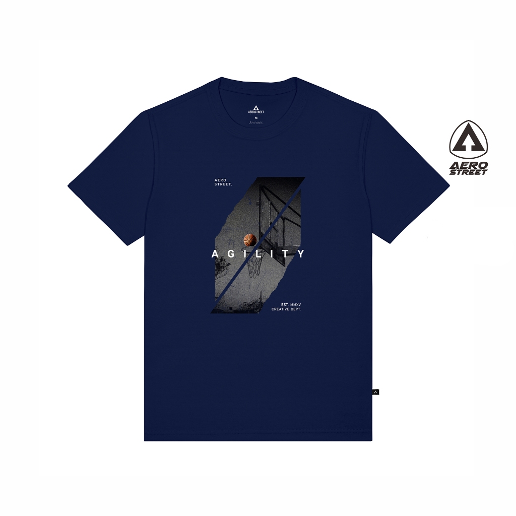 Aerostreet T Shirt Agility Navy Kaos T-Shirt Tshirt AACAA