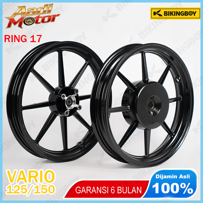 Velg Motor Bikingboy Palang 8 Ring 14 uk Honda Vario 125 Vario 150 PCX 150 Old 185/215 Warna Hitam, 