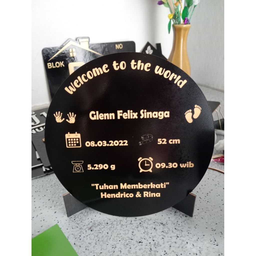 Papan Nama Bayi Custom / kado kelahiran bayi