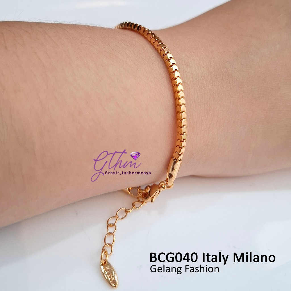 xuping gelang tangan italy milano bcg040 simple perhiasan imitasi pengganti emas asli