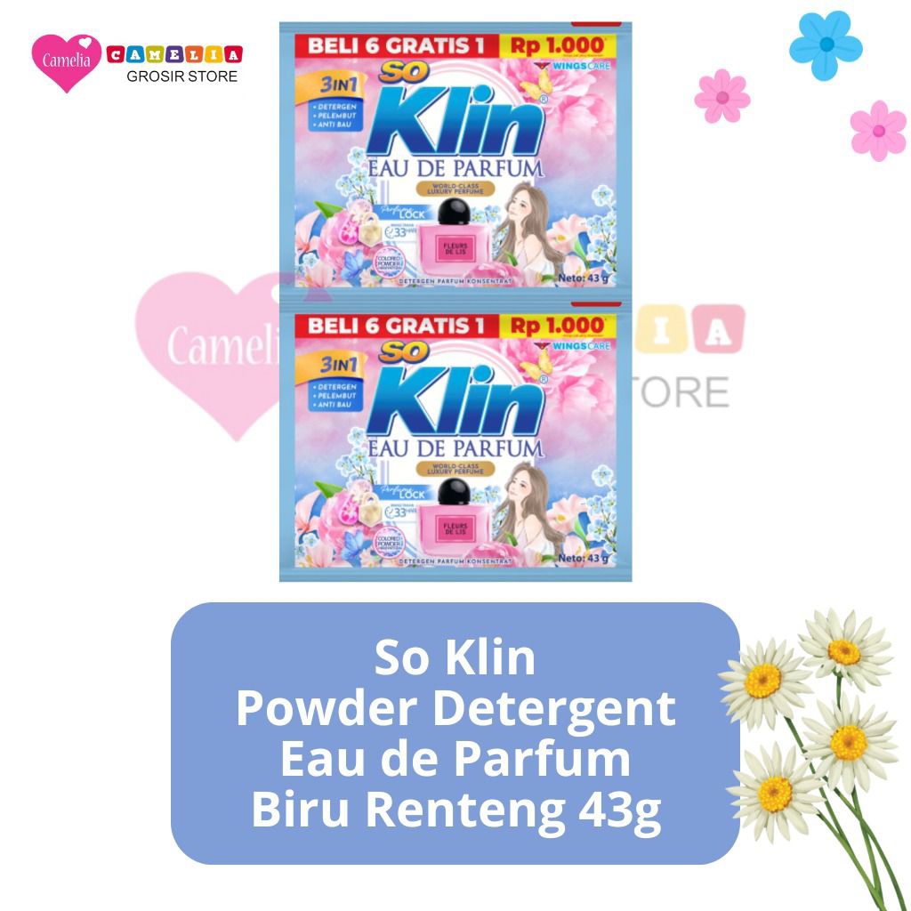 Detergent bubuk soklin renceng isi 14 sachet