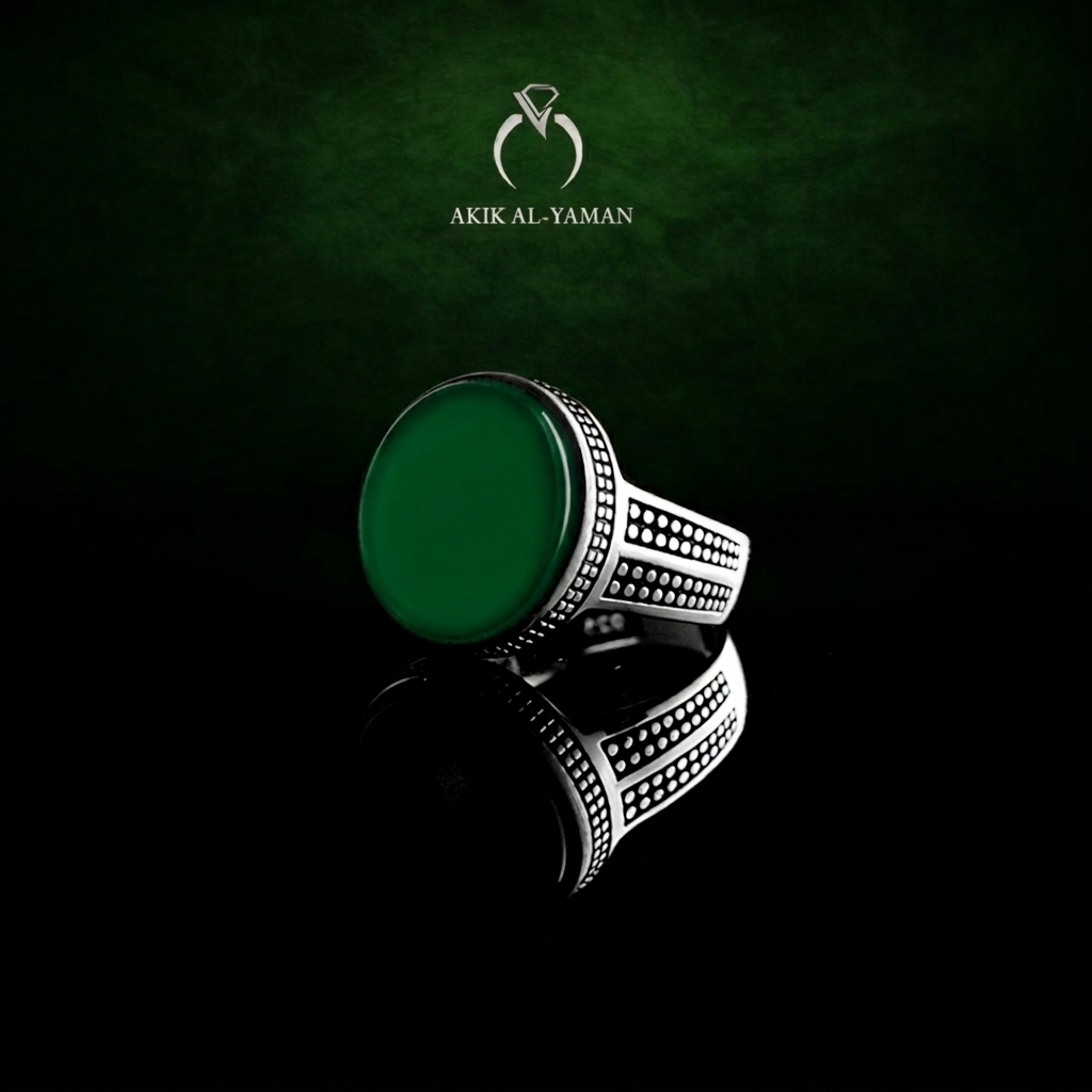 Cincin Batu akik Yaman Ahdhor dengan Ring Perak 925