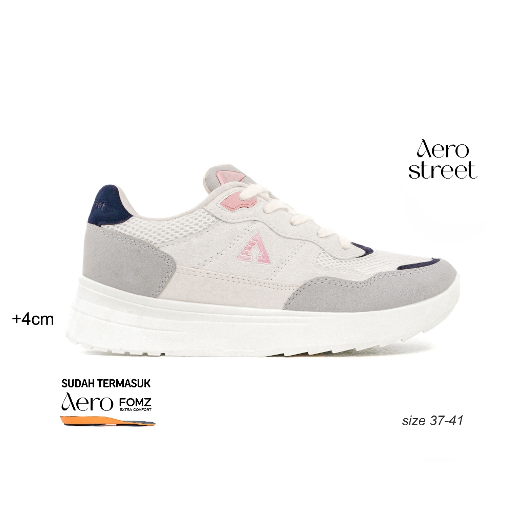 Aerostreet 37-41 Ortiz Natural Abu Muda Navy  - Sepatu Sneakers Sport