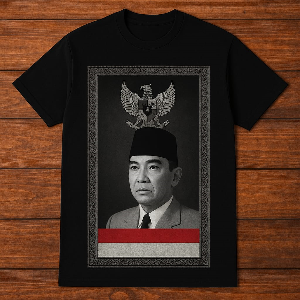 Kaos Soekarno Baju Tshirt Distro Original cotton combed 24s jetblack