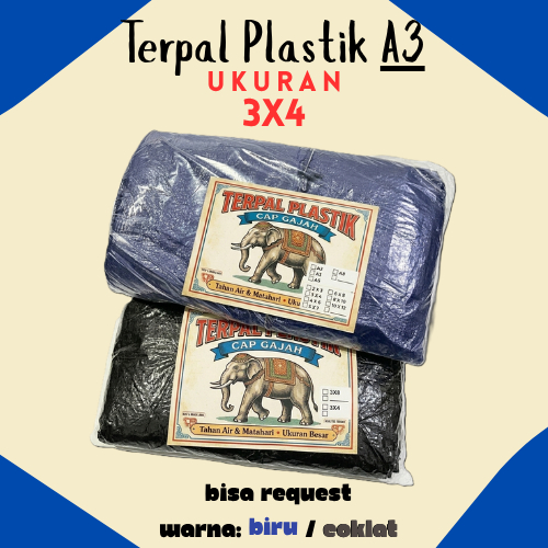 Terpal A3 Uk 3x4 / Terpal Plastik 3x4 / Terpal 3x4
