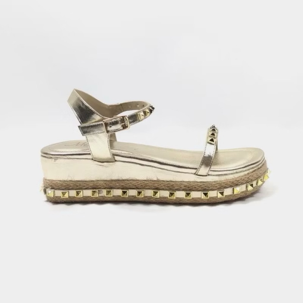 M&T -  Sandal Wedges Espadrilles Wanita Marroex Cow Leather