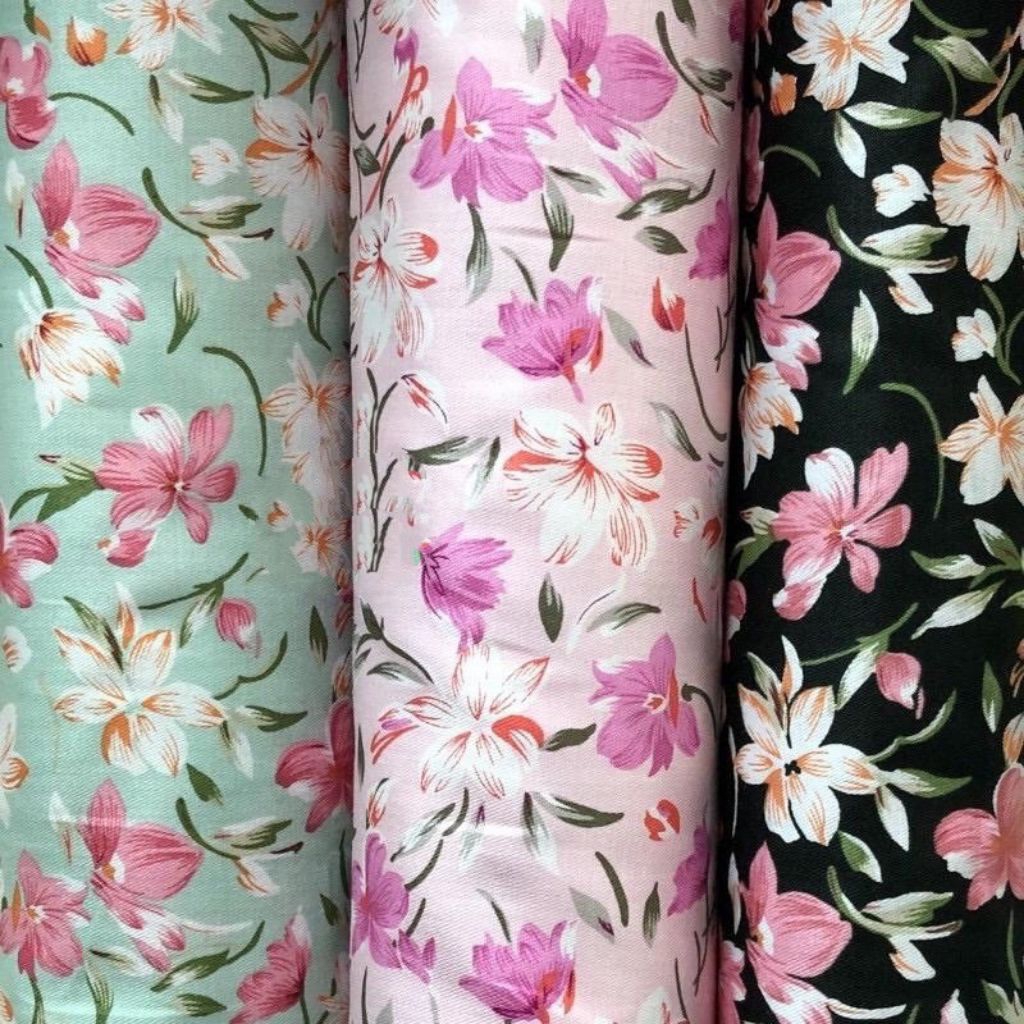 katun jepang japan desain motif bunga besar