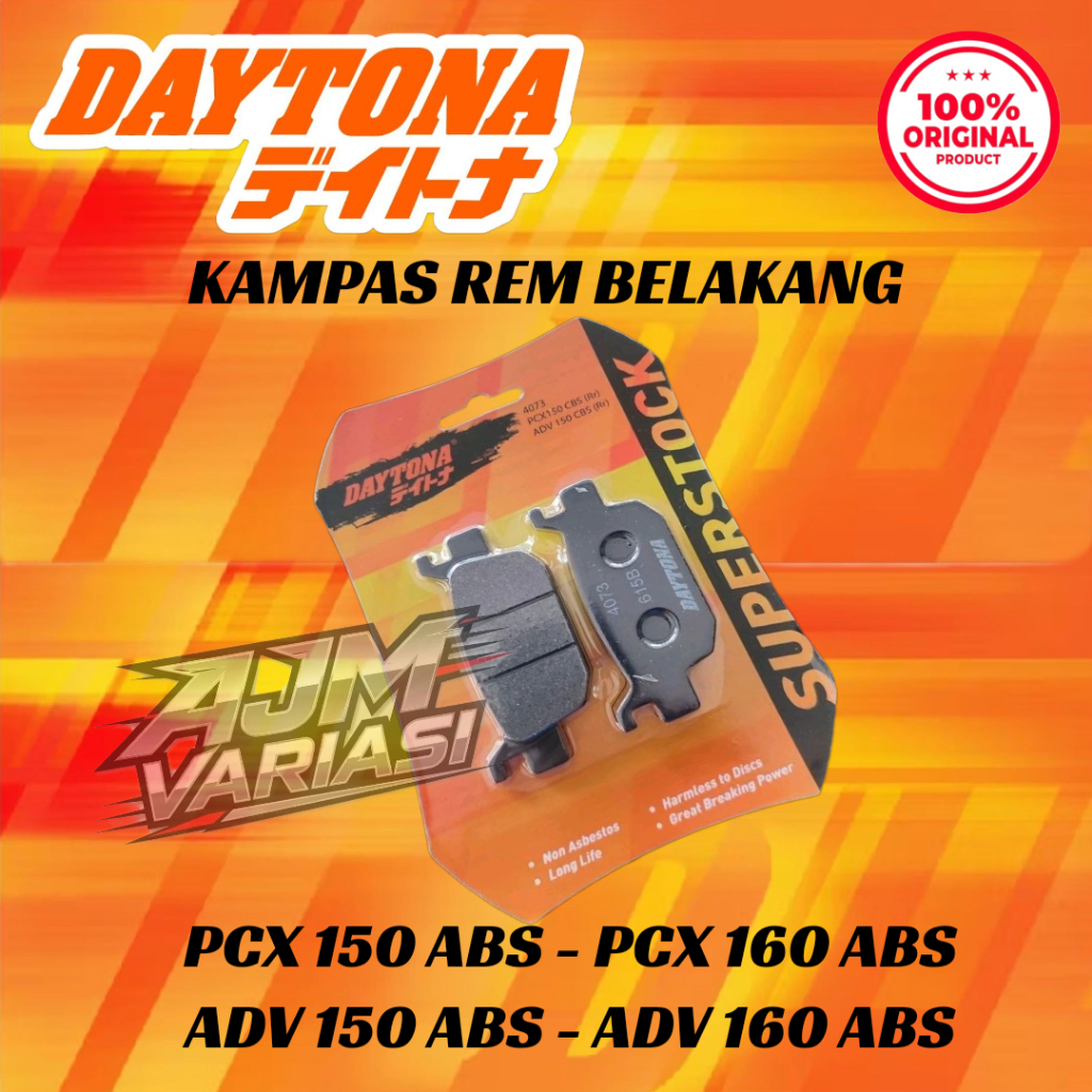 Paket Kampas Rem Belakang DAYTONA PCX 150 ABS, PCX 160 ABS, ADV 150 ABS, ADV 160 ABS