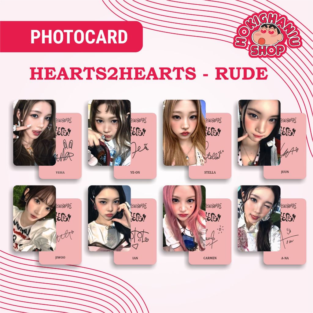 Photocard Hearts2Hearts Rude Unnofficial Premium 1 Set isi 8 Pcs