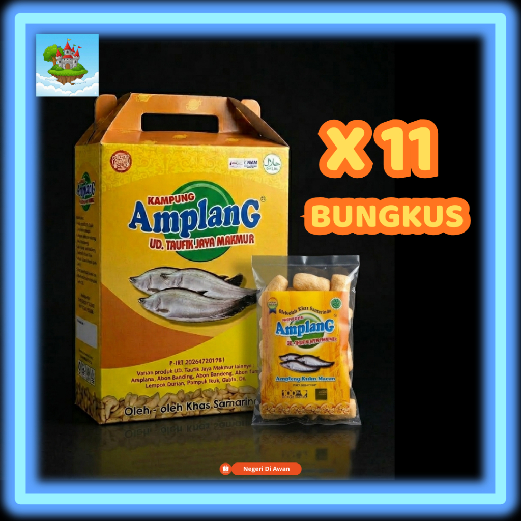 Paket Dus Kampung Amplang Khas Samarinda - Isi 11 Bungkus @35gr - Oleh-oleh Khas Kalimantan UD Taufi