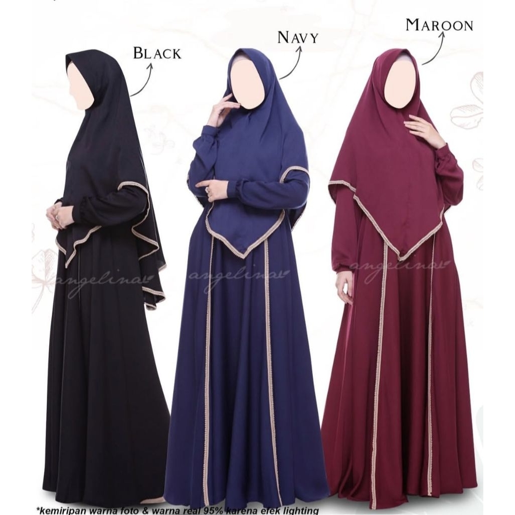 Hamidah Dress Lace by Atelier Angelina (Maroon, Damask, Plum, Corn Flower)