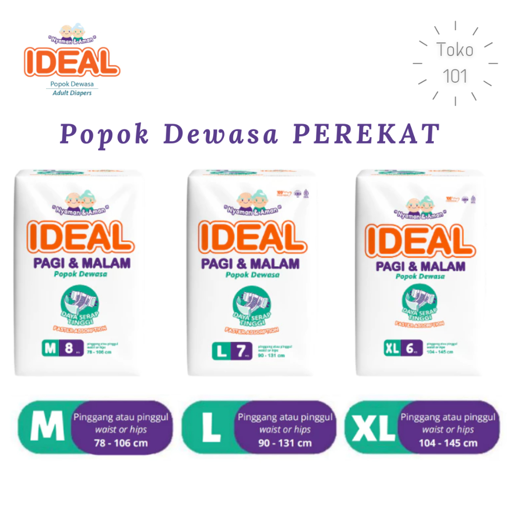 IDEAL Popok Dewasa Tipe Perekat