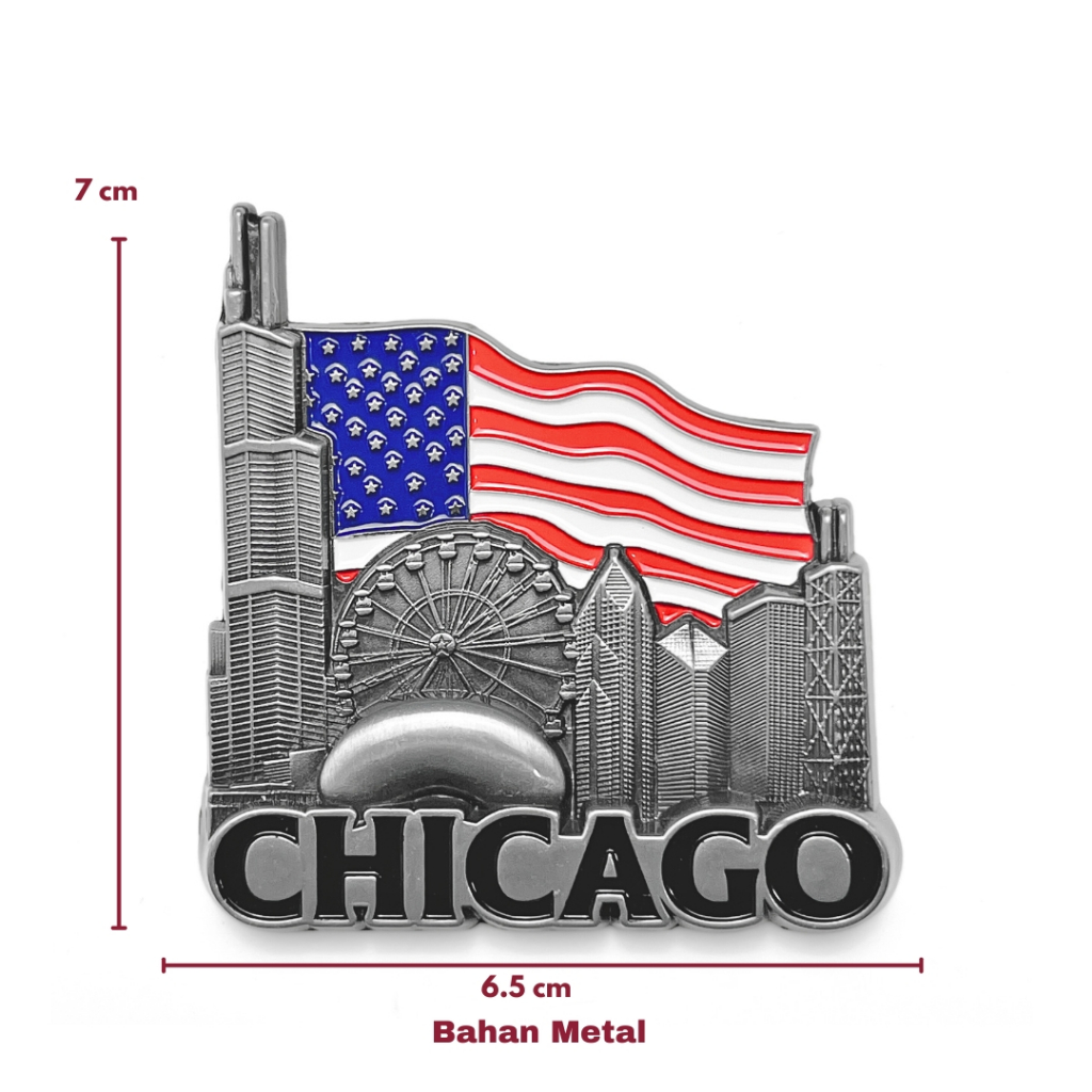 Magnet tempelan kulkas metal souvenir negara amerika USA