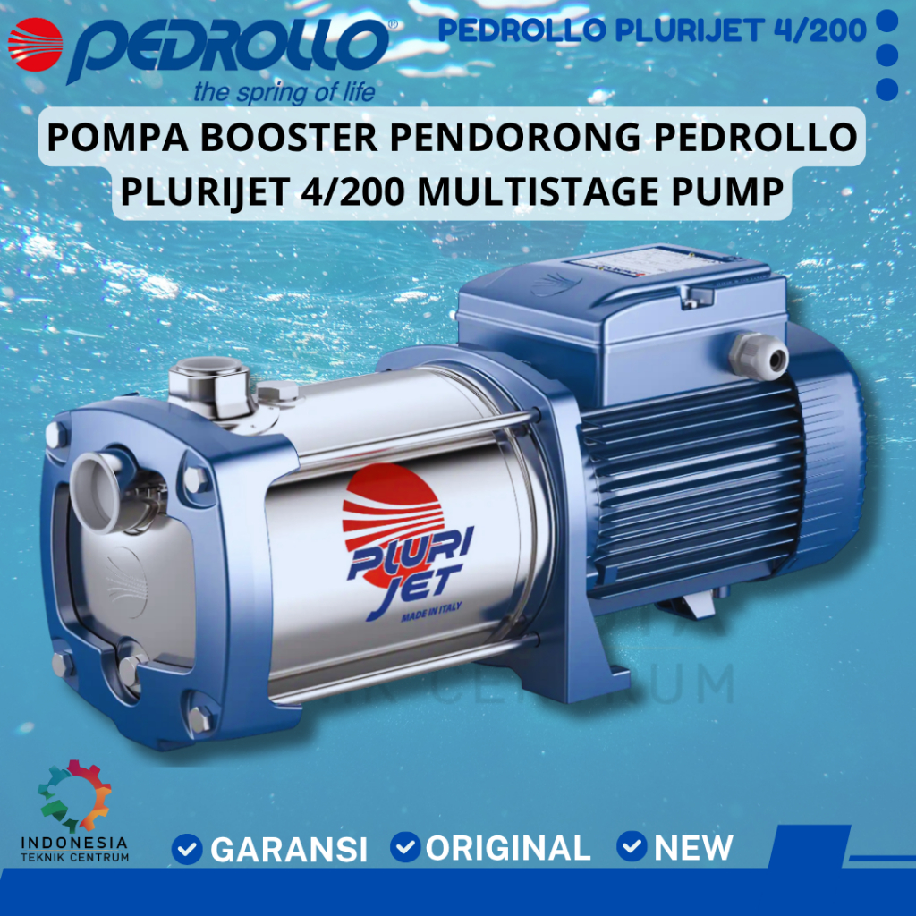 Pompa Booster Pendorong Pedrollo Plurijet 4/200 Multistage Pump