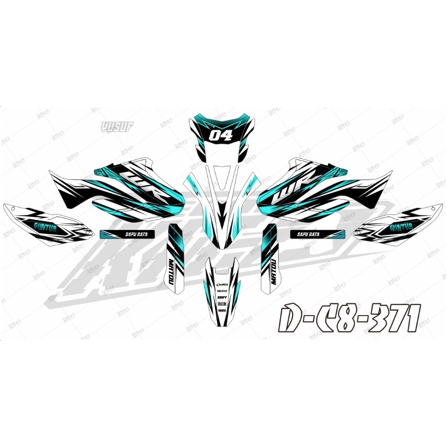 Decal Yamaha WR155 Stiker wr 155 Decal biru hitam supermoto full body custom