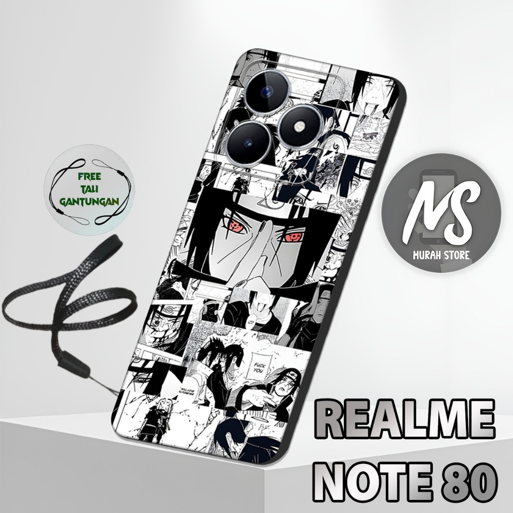 MS45 / Softcase Karet  REALME NOTE 80 + TALI GANTUNGAN HP / Motif Komik / Case Hp REALME NOTE 80 / S