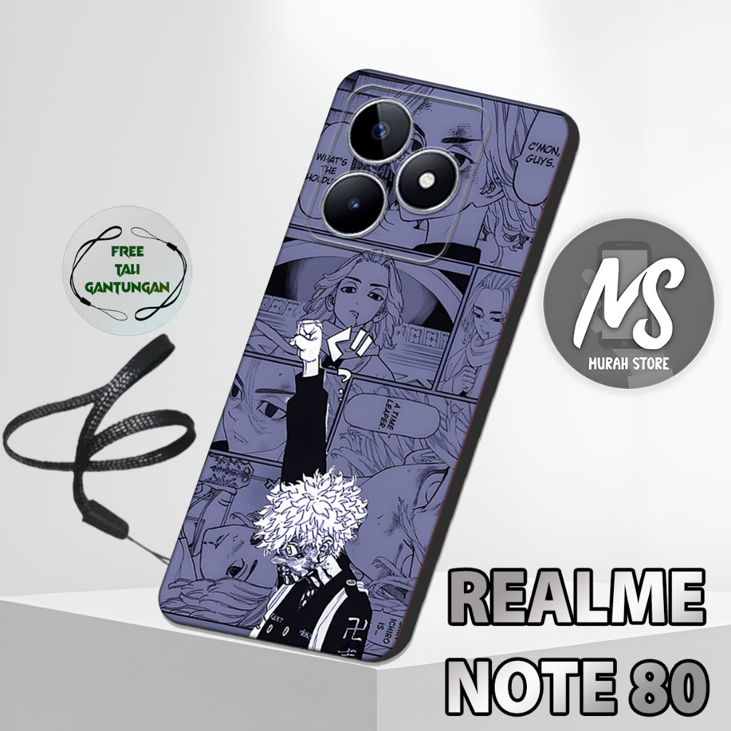 MS47 / Softcase Karet  REALME NOTE 80 + TALI GANTUNGAN HP / Motif Komik / Case Hp REALME NOTE 80 / S