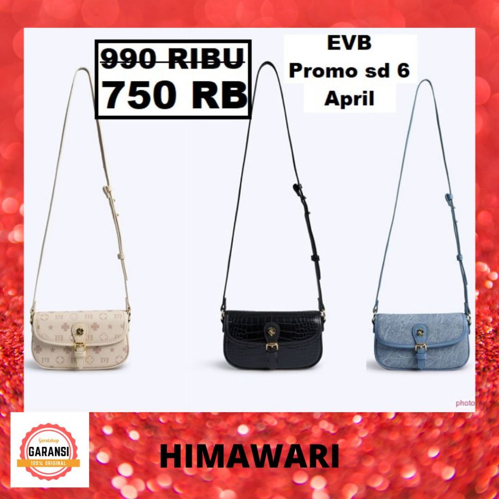 Tas selempang sling bag EVB wanita seri HIMAWARI sale original store