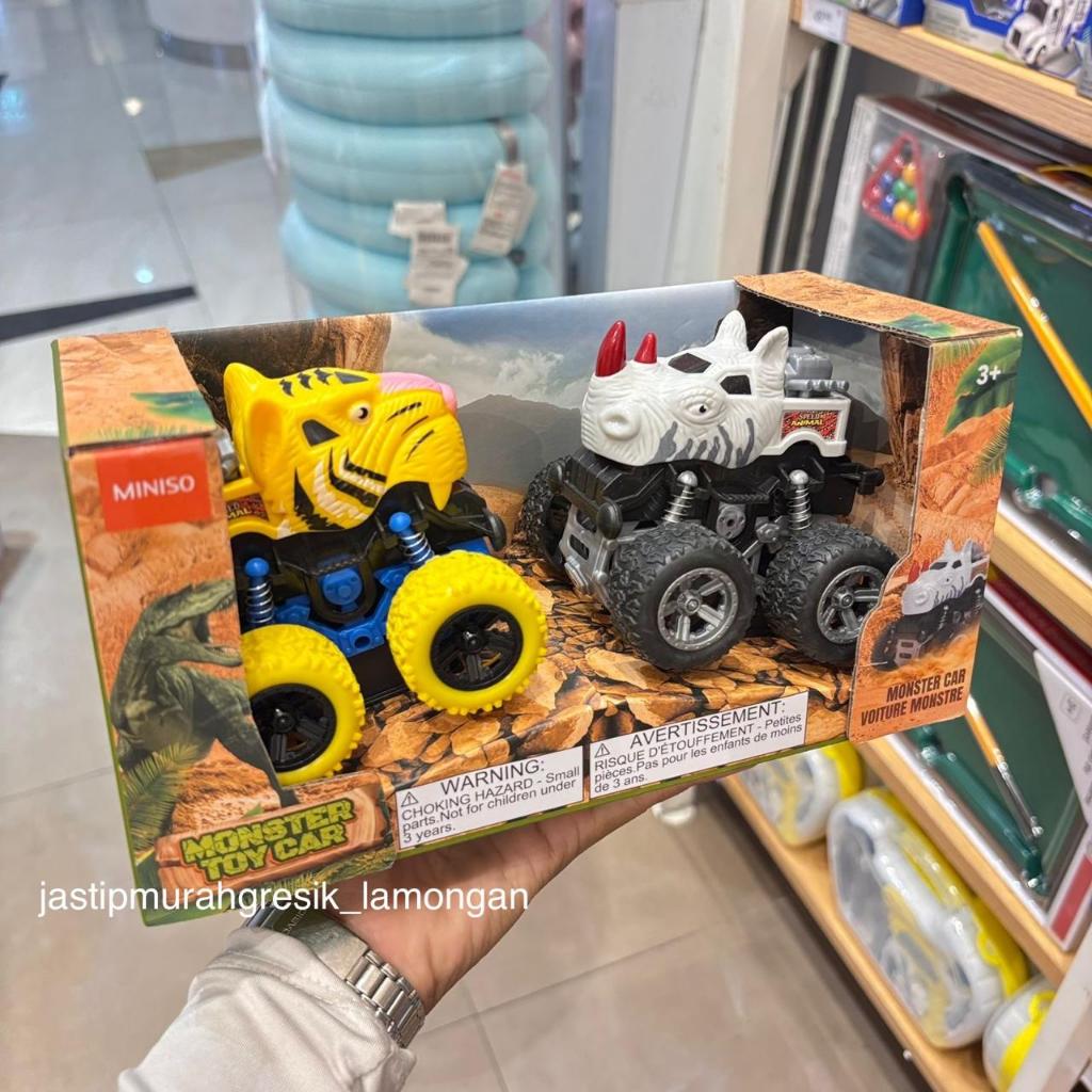 Mainan Mobil Monster Anak Miniso Animal Monster Car Mobil Offroad Anak | Mainan Mobil Besar | Miniso
