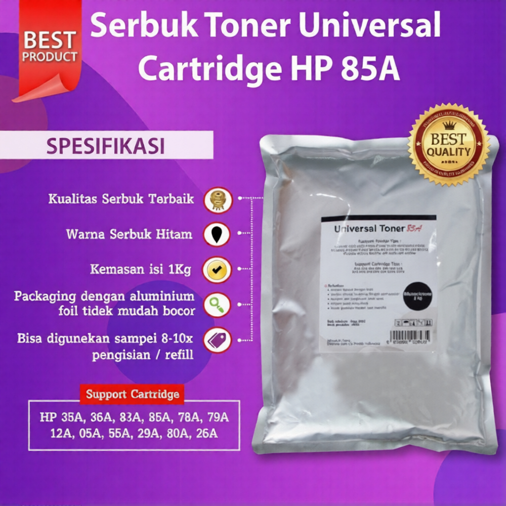 FixPrint Serbuk Toner  85A 35A 78A 79A 80A 83A 12A Refill Cartridge Printer Laserjet P1102w M1132 10