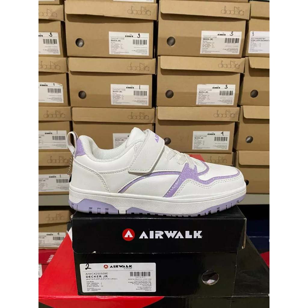 Airwalk Decker Jr White/Purple Kids Shoes Airwalk Original