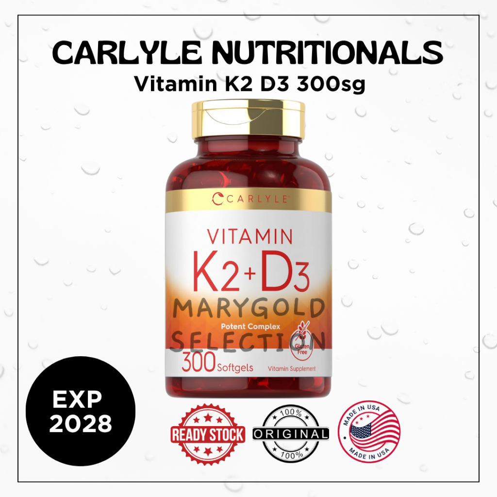 Vitamin D3 10000 iu K2 MK7 200 mcg Carlyle 300 softgels vit d3k2 D3+K2 softgel bone 10000iu 200mcg