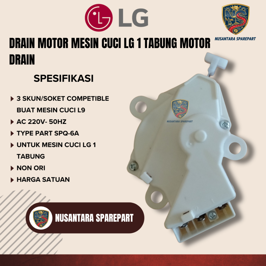 Drain Motor Mesin Cuci LG 1 Tabung Motor Drain