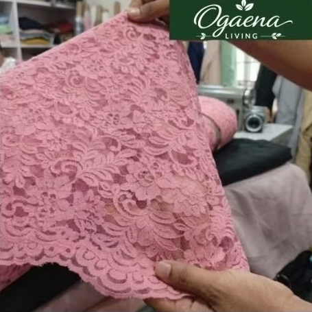 Kain Brokat Cord Fatmawati Premium Warna Pink Salem – Kain Kebaya Wanita Elegan & Nyaman