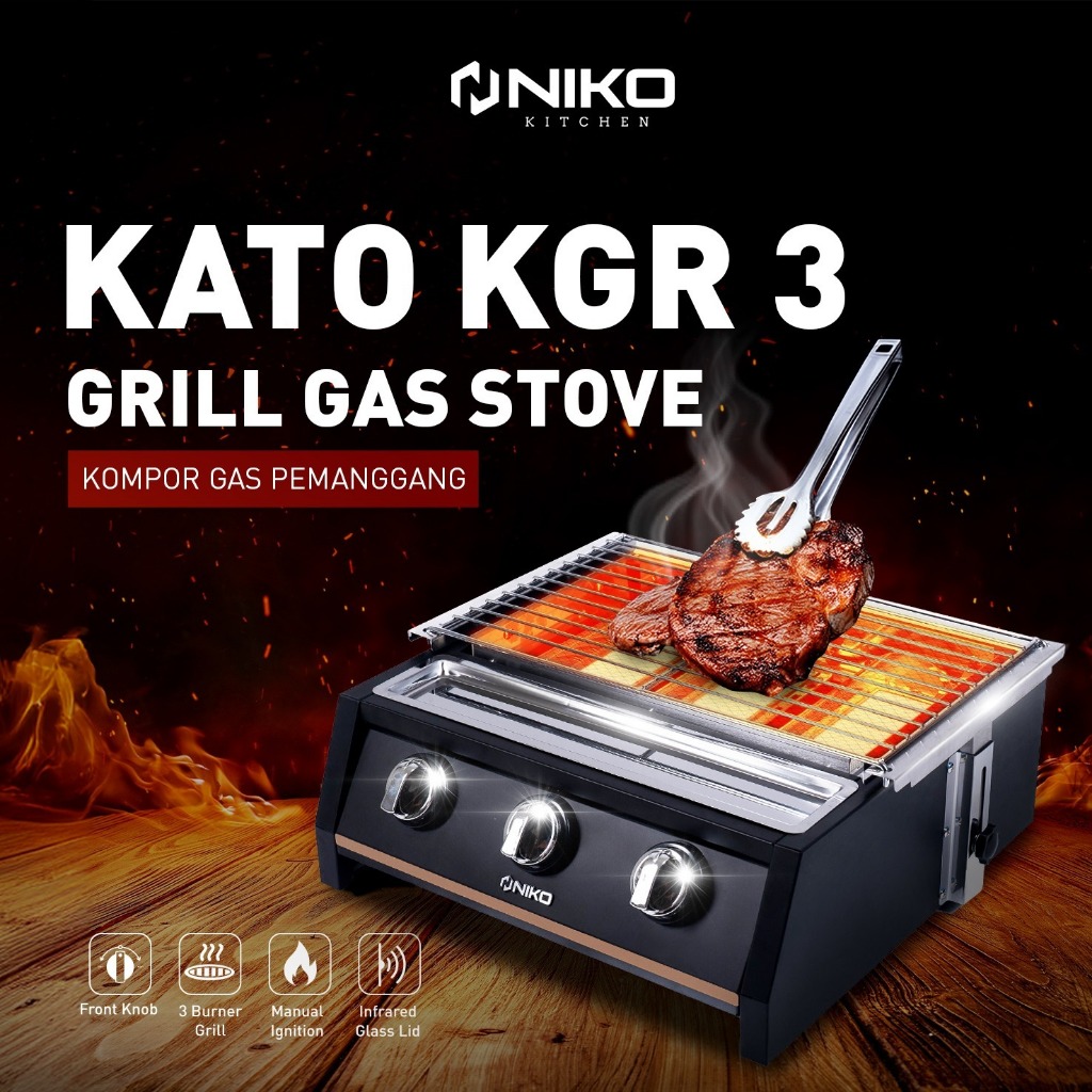 Niko Kompor Gas Pemanggang Kato KGR 3 Grill Gas Stove