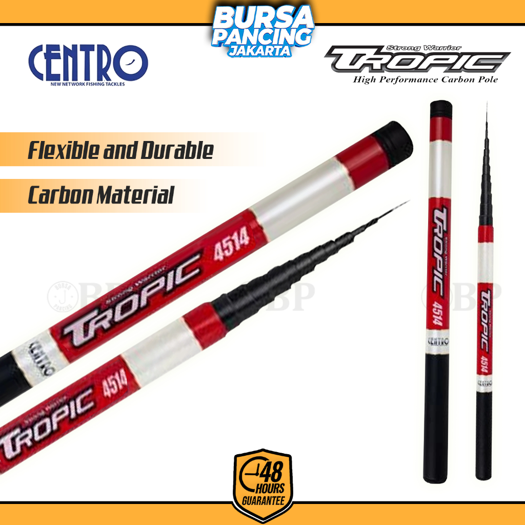 PROMO CUCI GUDANG | CENTRO Joran Pancing Tegek TROPIC Ruas Pendek Carbon Ringan 240CM - 450CM