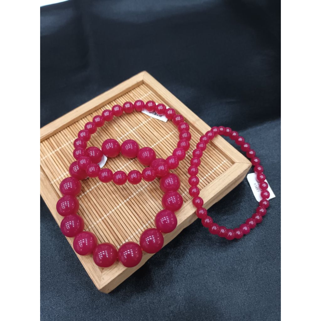 Gelang Batu Alam Ruby Heat Premium | Pink Ruby Bracelet Elegan