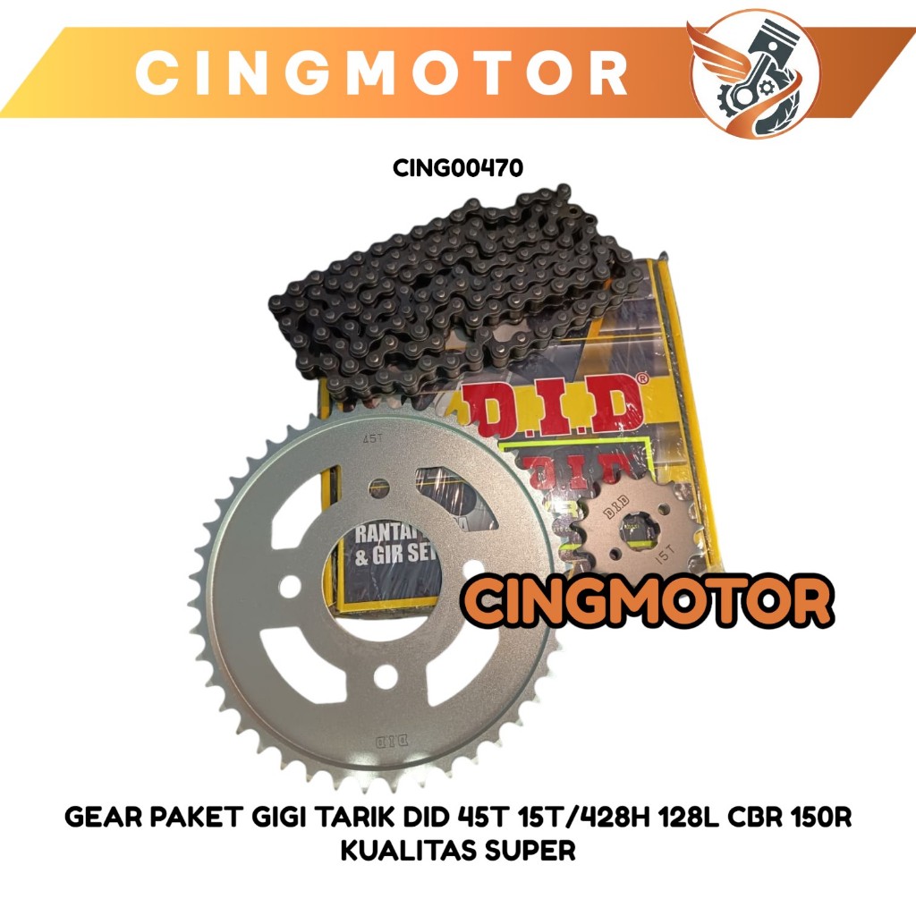 GEAR PAKET GIGI TARIK DID 45T 15T/428H 128L CBR 150R KUALITAS SUPER