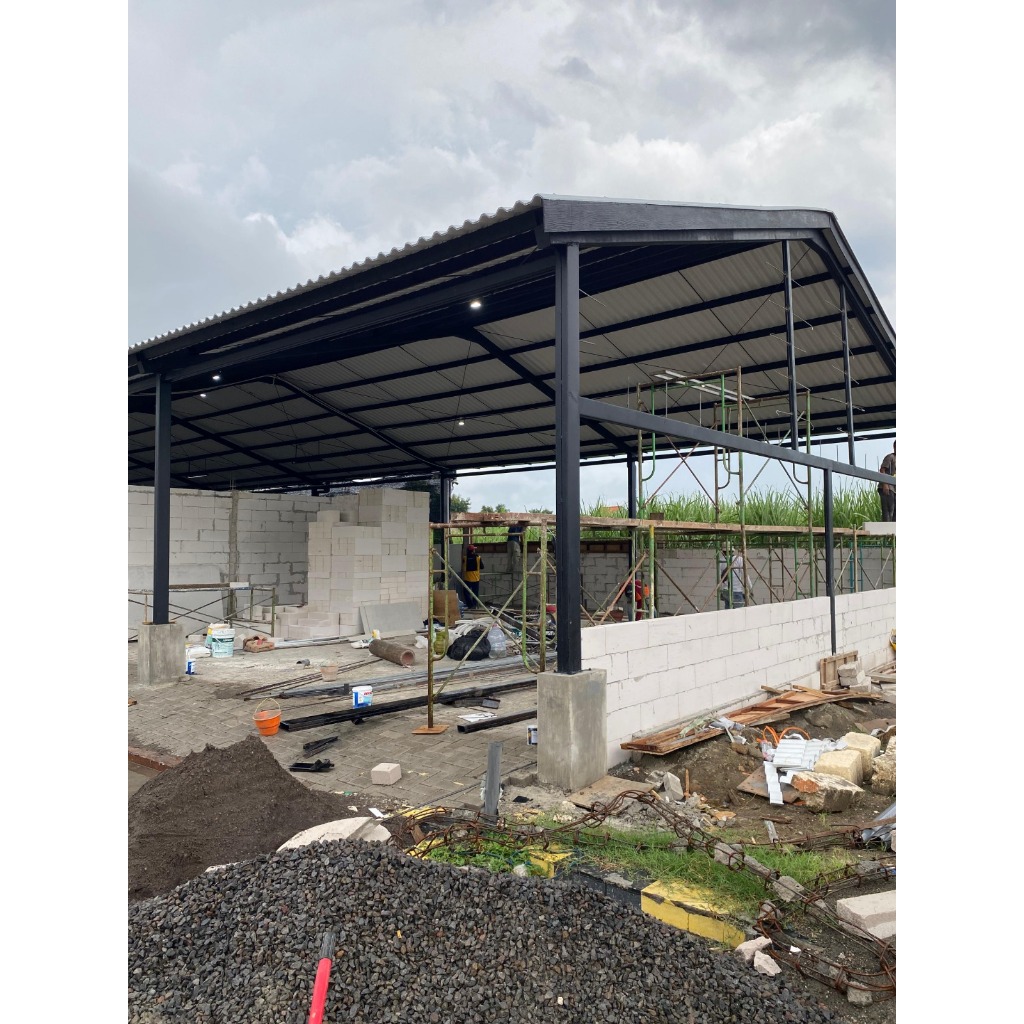 Kanopi Upvc Double Rangka Besi Hollow