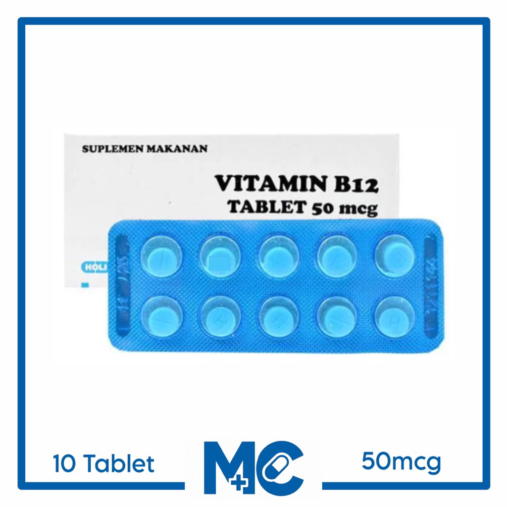 Vitamin B12 50mcg isi 10 Tablet - Memenuhi Kebutuhan Vitamin B12