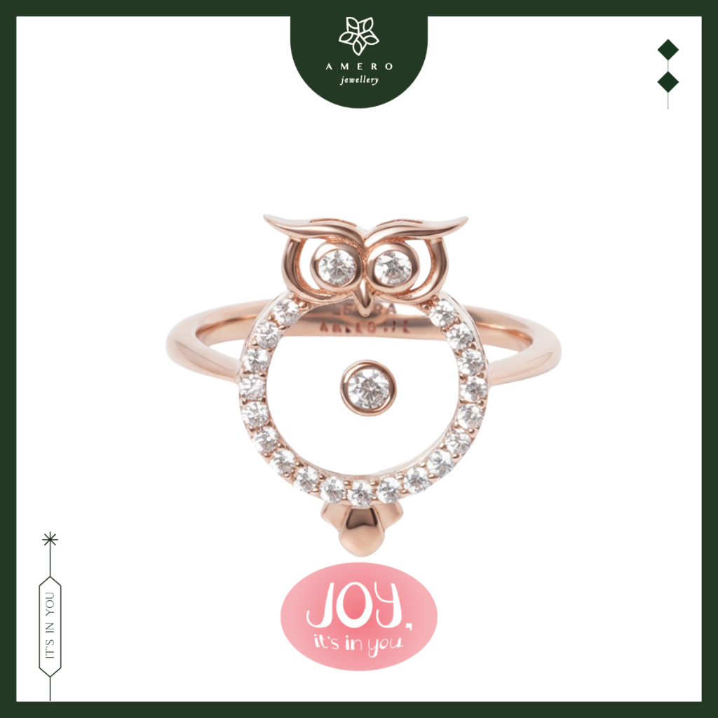 Cincin Emas Rose Gold 17K Leora LR-27 Amero Jewellery